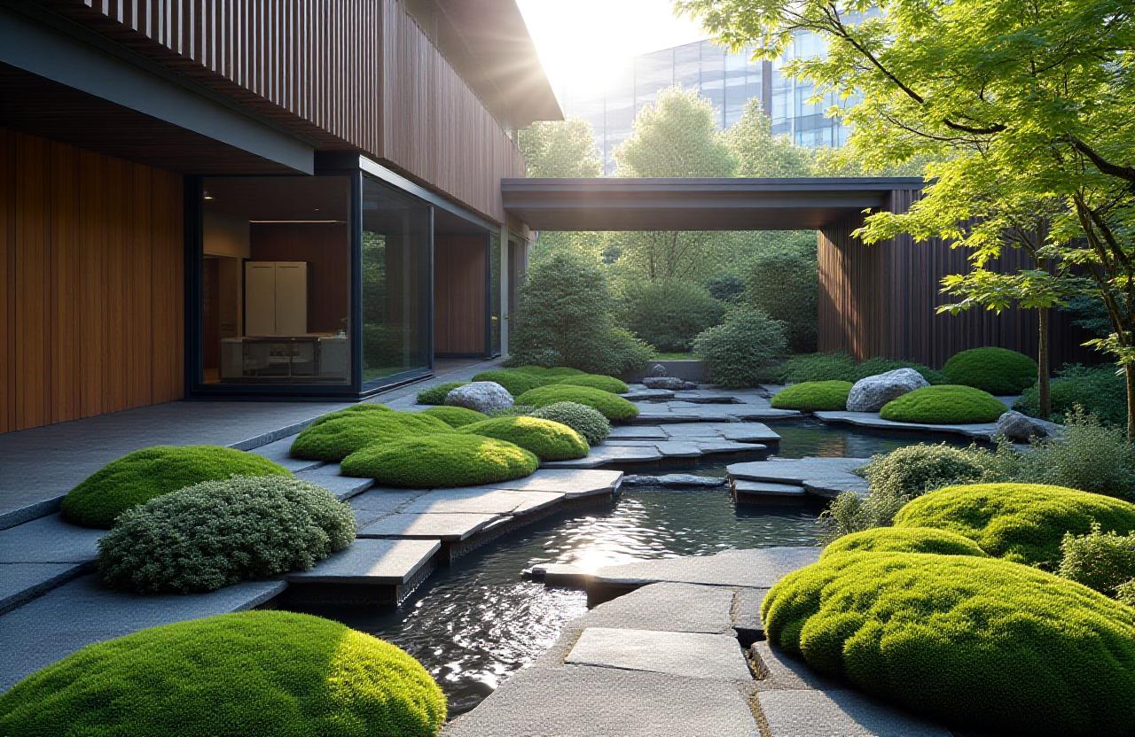 東京のモダンな日本庭園のデザイン