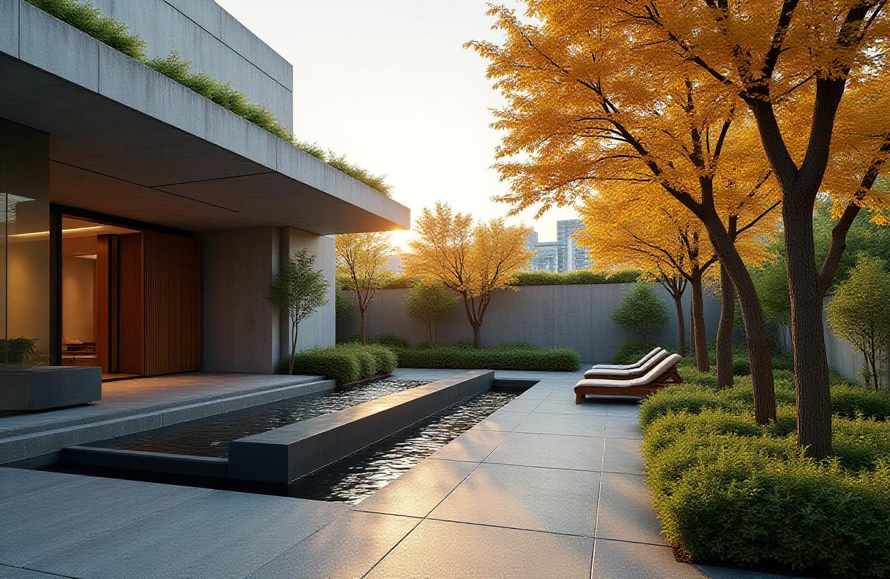 東京のモダンな庭園デザイン